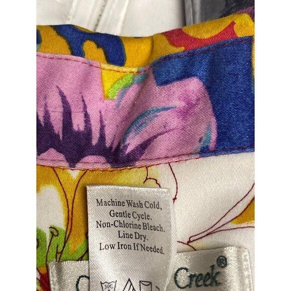 Coldwater Creek Women's Full Zip Colorful Floral Jacket Pockets Size Large - Picture 9 of 9